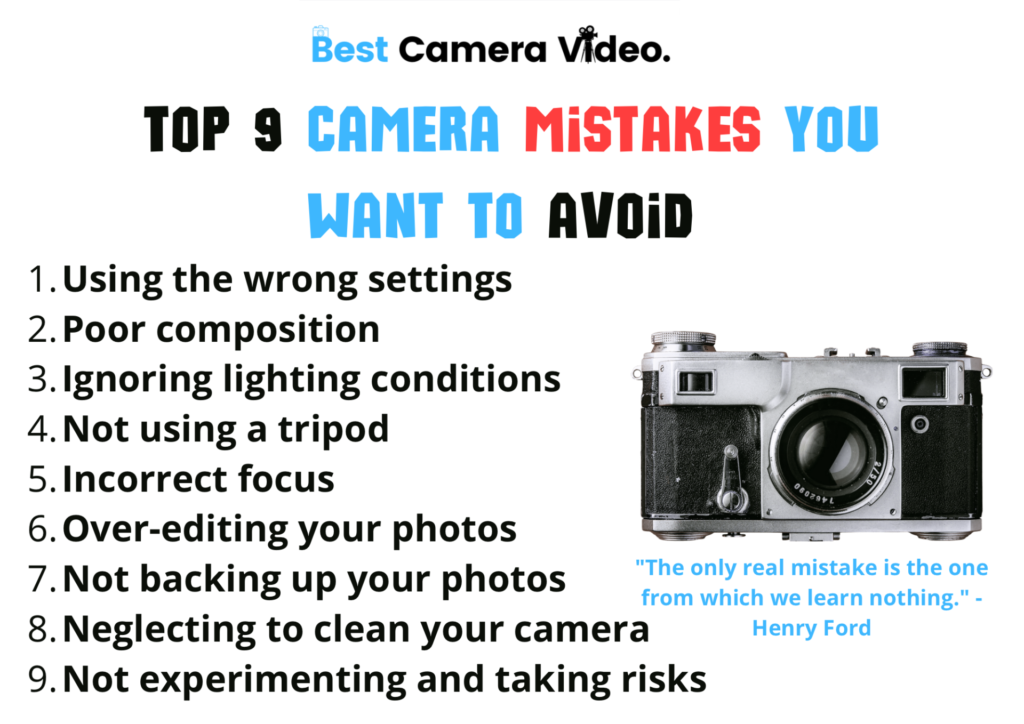 Top 9 camera mistakes you want to avoid